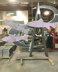 Stainless Fish Artwork in Process