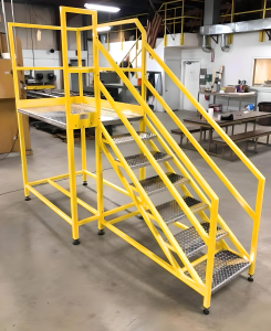 Painted Steel Stairs and Platform with Stainless Steps